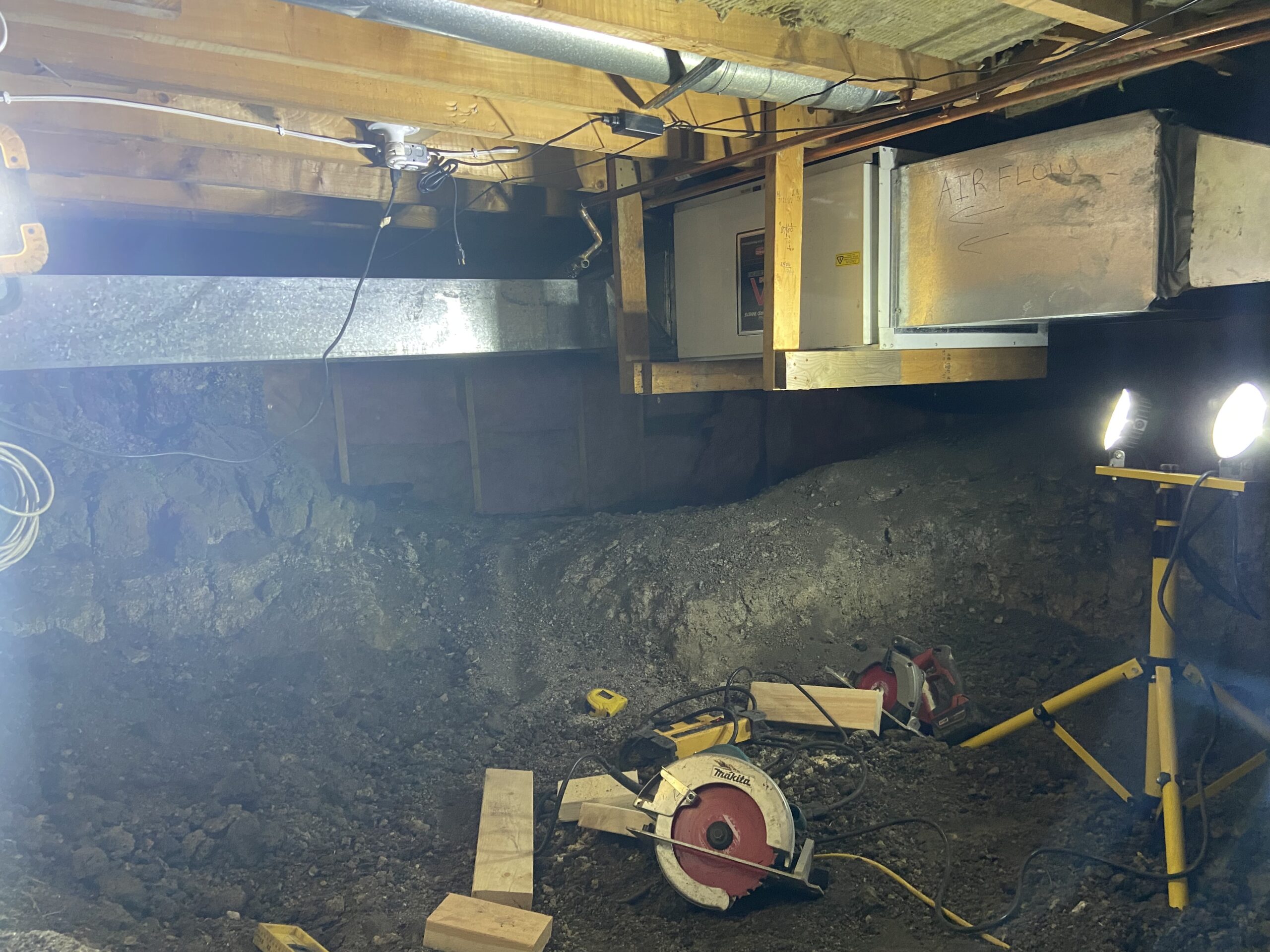crawl space repair edmonton - abalon construction - picture of crawl space being repaired
